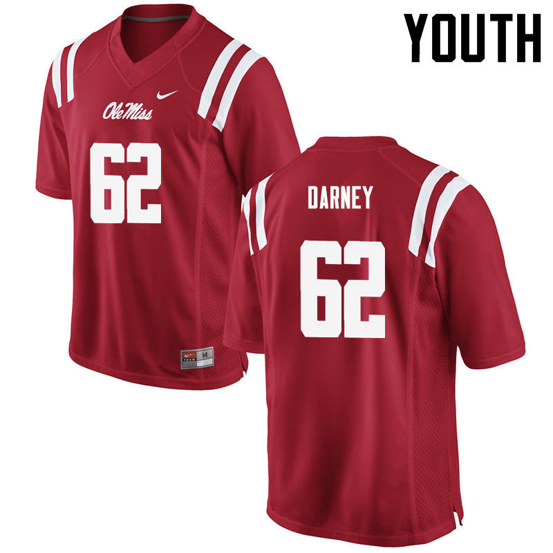Kamden Darney Ole Miss Rebels NCAA Youth Red #62 Stitched Limited College Football Jersey OZA0558OS